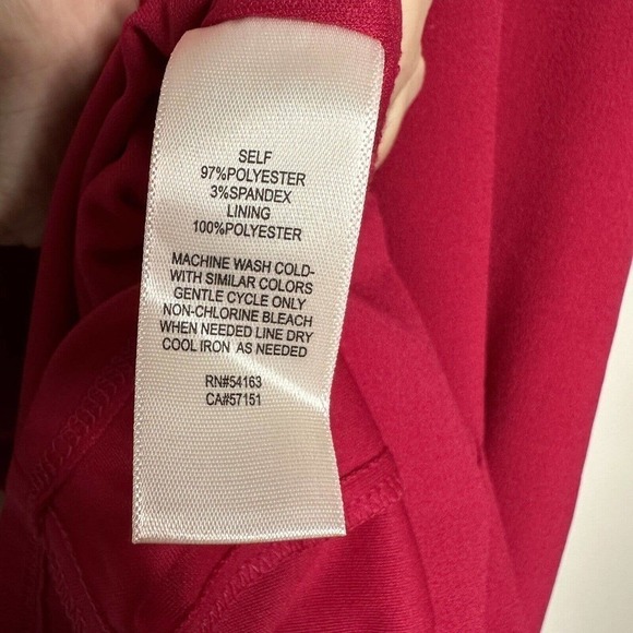 NWT Eliza J Puffed Sleeve Sheath Dress Back Zip Women's Hot Pink Size 8 - Picture 5 of 5